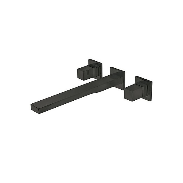 Tres Cuadro Exclusive bateria umywalkowa podtynkowa wylewka 240 mm czarna 00815401NM