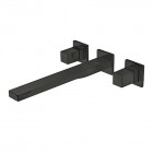 Tres Cuadro Exclusive bateria umywalkowa podtynkowa wylewka 240 mm czarna 00815401NM