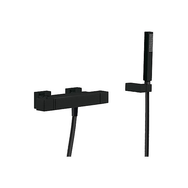 Tres Cuadro Exclusive bateria wannowa termostatyczna czarny mat 007174039NM