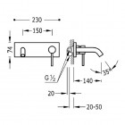 Tres Study Exclusive bateria umywalkowa podtynkowa wylewka 140 mm czarna 26220050NM