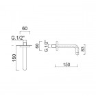 Giulini Giovanni Futuro wylewka wannowa 15 cm czarna