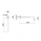 Giulini Giovanni Futuro wylewka wannowa 25 cm czarna