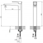 Vedo Sette Black bateria umywalkowa wysoka czarna