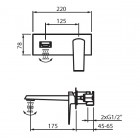 Vedo Sette Black bateria umywalkowa podtynkowa ścienna czarna
