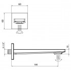 Vedo Sette Black wylewka wannowa 18 cm czarna