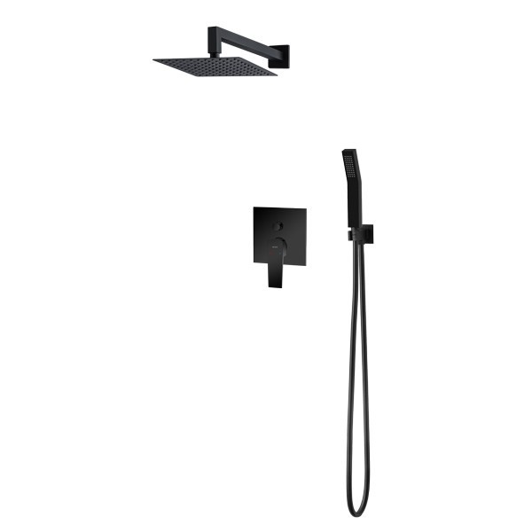 Vedo Sette Black kompletny zestaw natryskowy podtynkowy 25 cm czarny