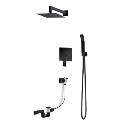 Vedo Sette Black kompletny zestaw wannowy podtynkowy 25 cm czarny VBS7232CZ/25