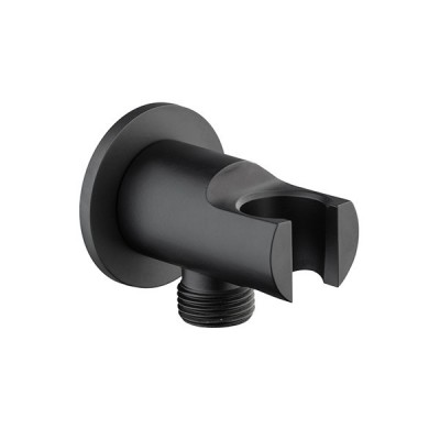 Demm przyłącze kątowe z uchytem okrągłe czarne 4133N/CZAR