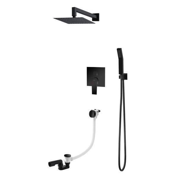 Vedo Sette Black kompletny zestaw wannowy 25 cm czarny VBS7233CZ/25