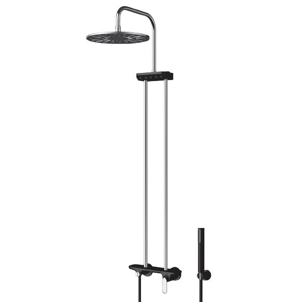 Demm Black Line zestaw natryskowy czarny mat/chrom 15560N