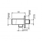 Vedo przyłącze kątowe z uchytem czarne VSN0042CZ