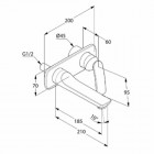 Kludi Balance bateria umywalkowa ścienna wylewka 185 mm czarny mat