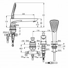 Kludi Balance bateria wannowa 3-otworowa czarny mat