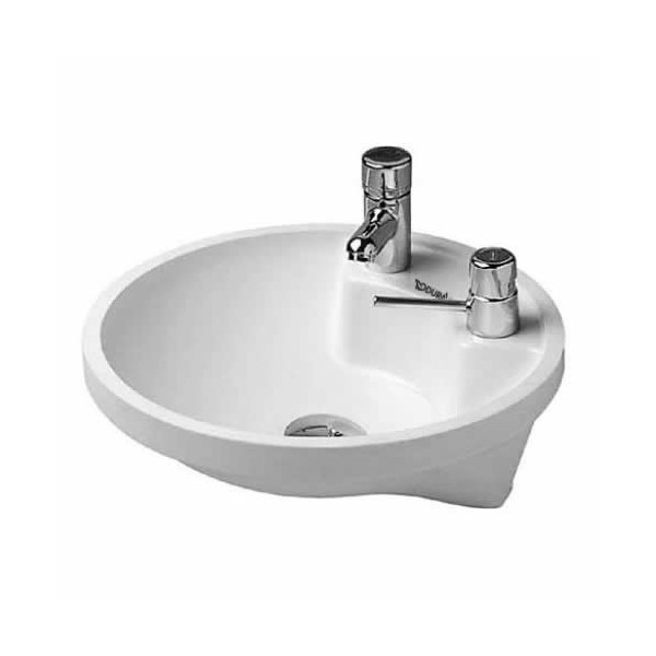 Duravit Architec umywalka podblatowa śr. 400 mm bez przelewu z półką na baterię