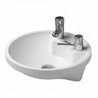 Duravit Architec umywalka podblatowa śr. 400 mm bez przelewu z półką na baterię