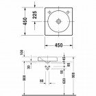 Duravit Architec umywalka nablatowa 450x450 mm bez otworu na baterię