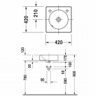 Duravit Architec umywalka nablatowa 420x420 mm otwór na baterię po lewej stronie
