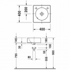 Duravit Architec umywalka nablatowa 400x400 mm otwór na baterię po lewej stronie