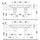 Duravit DuraStyle umywalka meblowa podwójna 130x48 cm 3 otwory na baterię