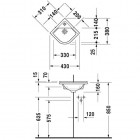 Duravit Starck 3 umywalka mała narożna 44 x 38cm