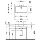 Duravit Vero umywalka 3-otworowa 70x47 cm