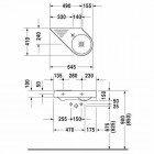 Duravit Architec umywalka 645x410 mm bez przelewu komora z prawej strony