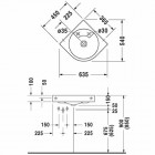 Duravit Architec umywalka 635x540 mm bez przelewu z otworem na baterię