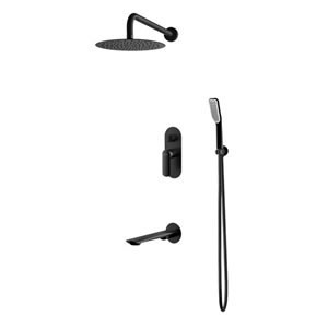 Czarne zestawy prysznicowe do wanny