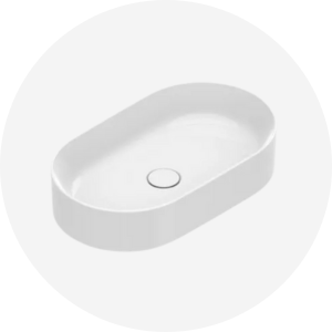 Umywalki nablatowe owalne