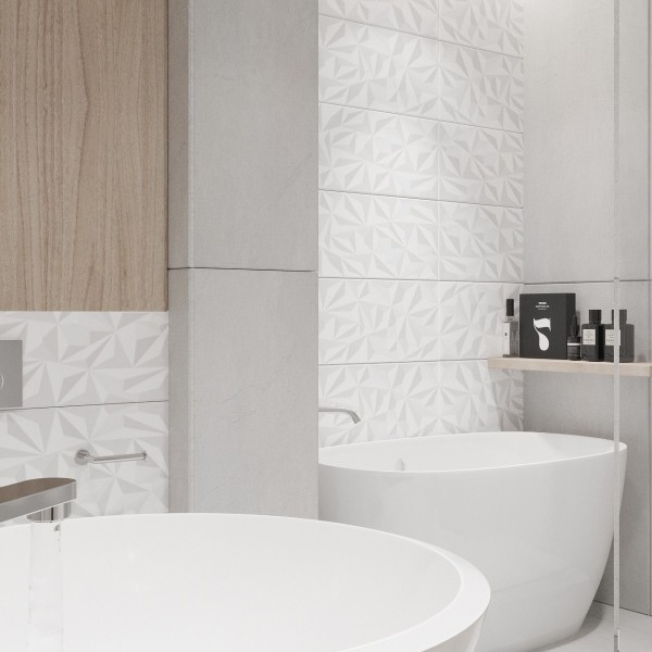 Biała łazienka z wanną wolnostojącą i prysznicem!