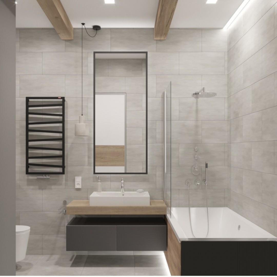 Nowoczesna łazienka z wanną z parawanem!