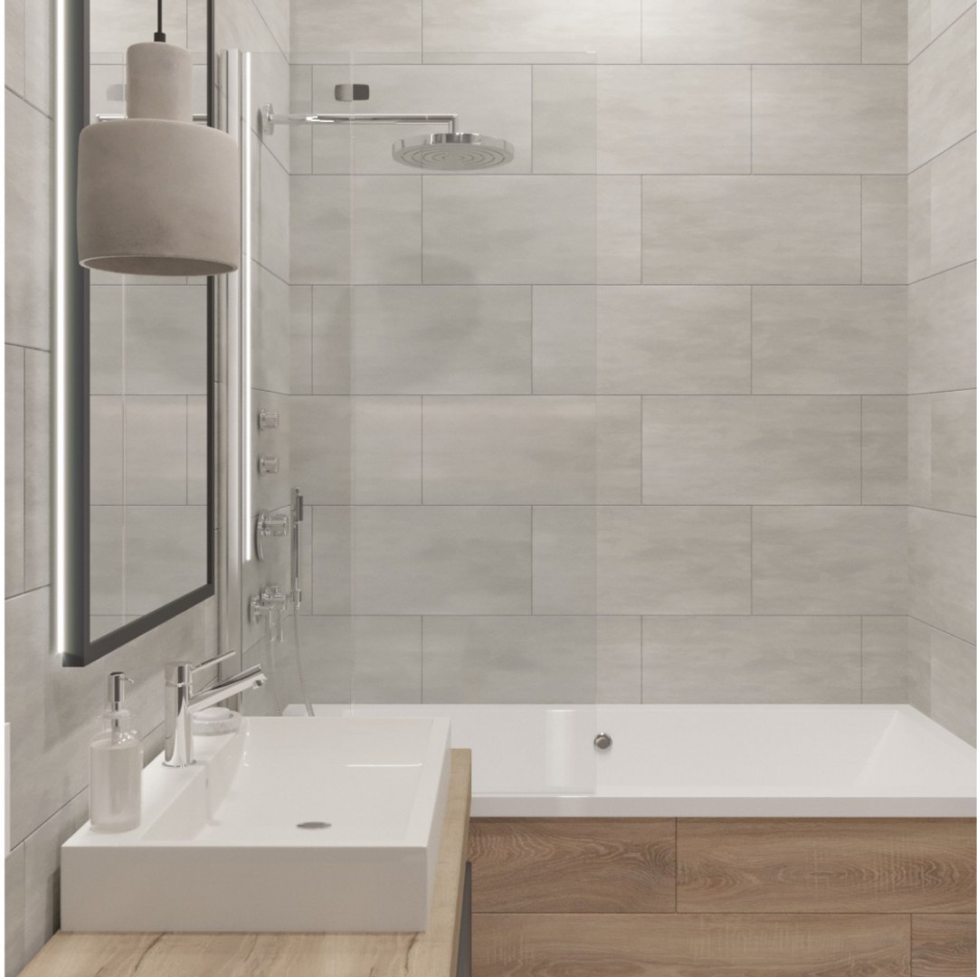 Nowoczesna łazienka z wanną z parawanem!