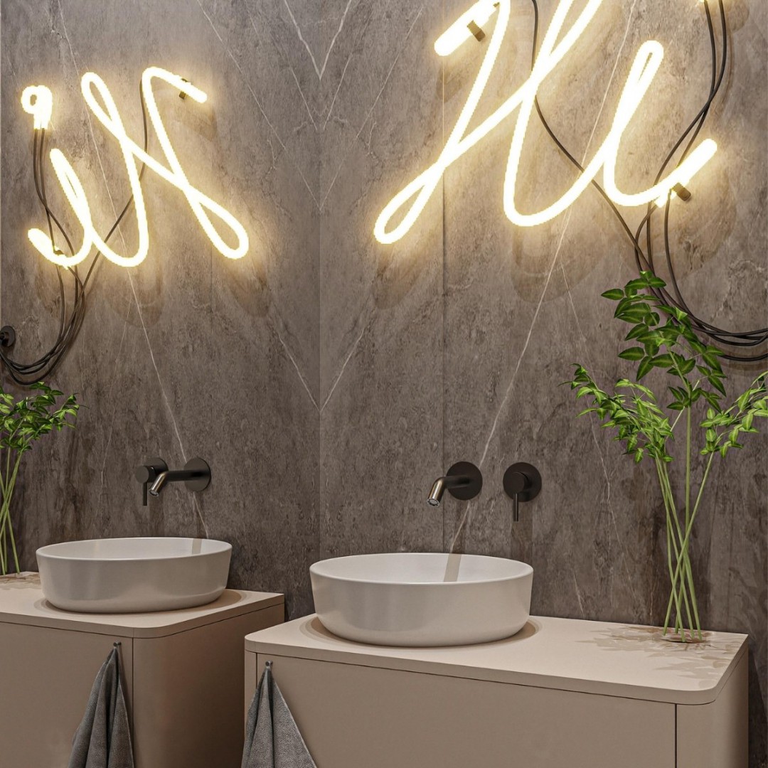 Toaleta dla gości w odcieniach szarości!