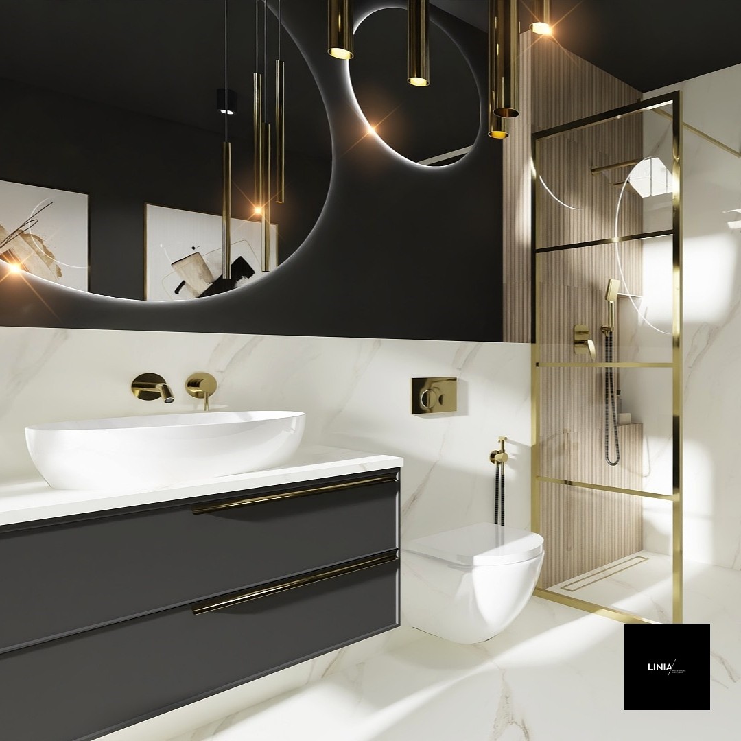 Czarna łazienka na poddaszu!