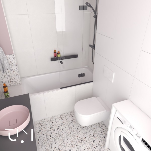 Mała łazienka z wanną z parawanem nawannowym!