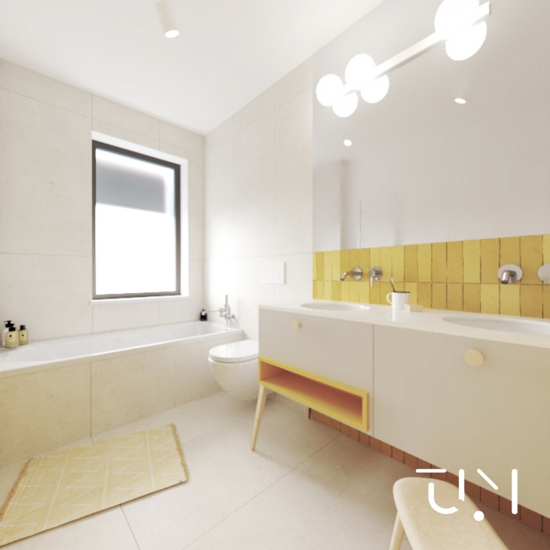 Duża łazienka z wanną i pod oknem!