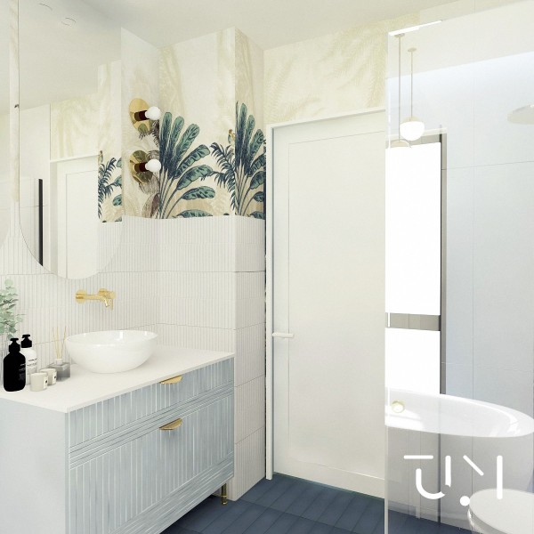 Duży pokój kąpielowy z wanną wolnostojącą i prysznicem!