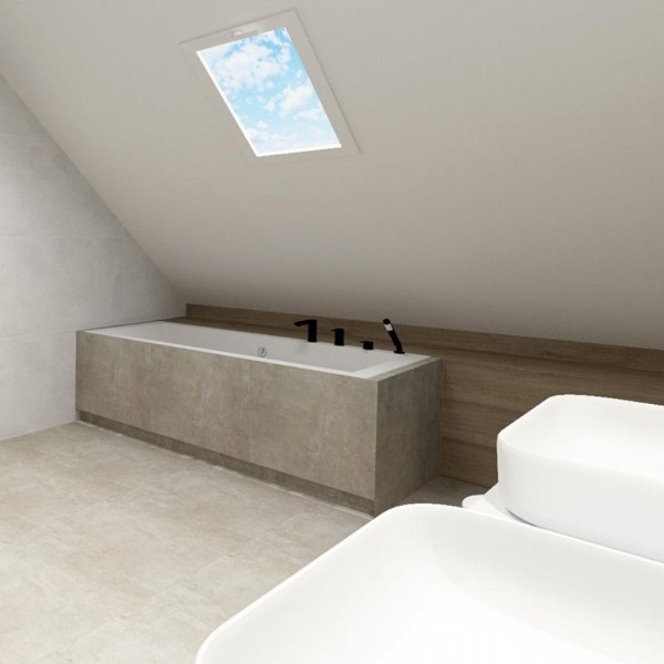 Duża łazienka z jasnymi płytkami Egen!