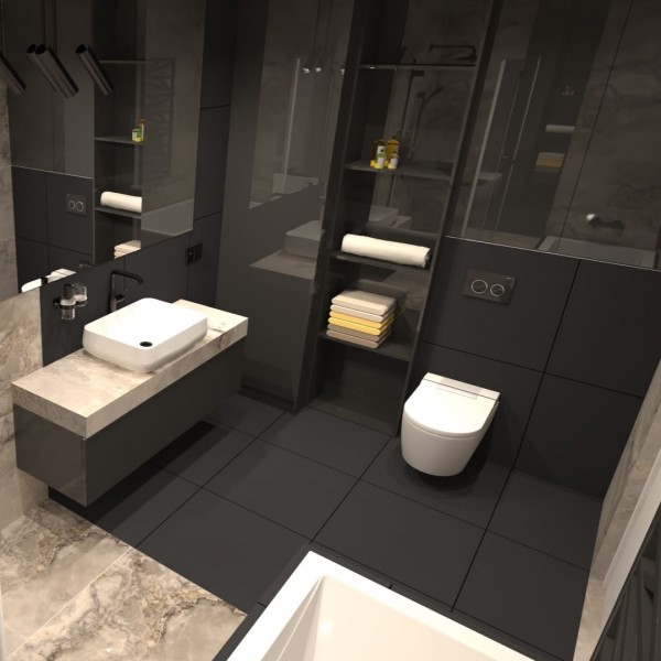 Projekt łazienki z toaletą myjącą Geberit!
