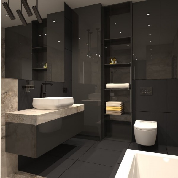 Projekt łazienki z toaletą myjącą Geberit!