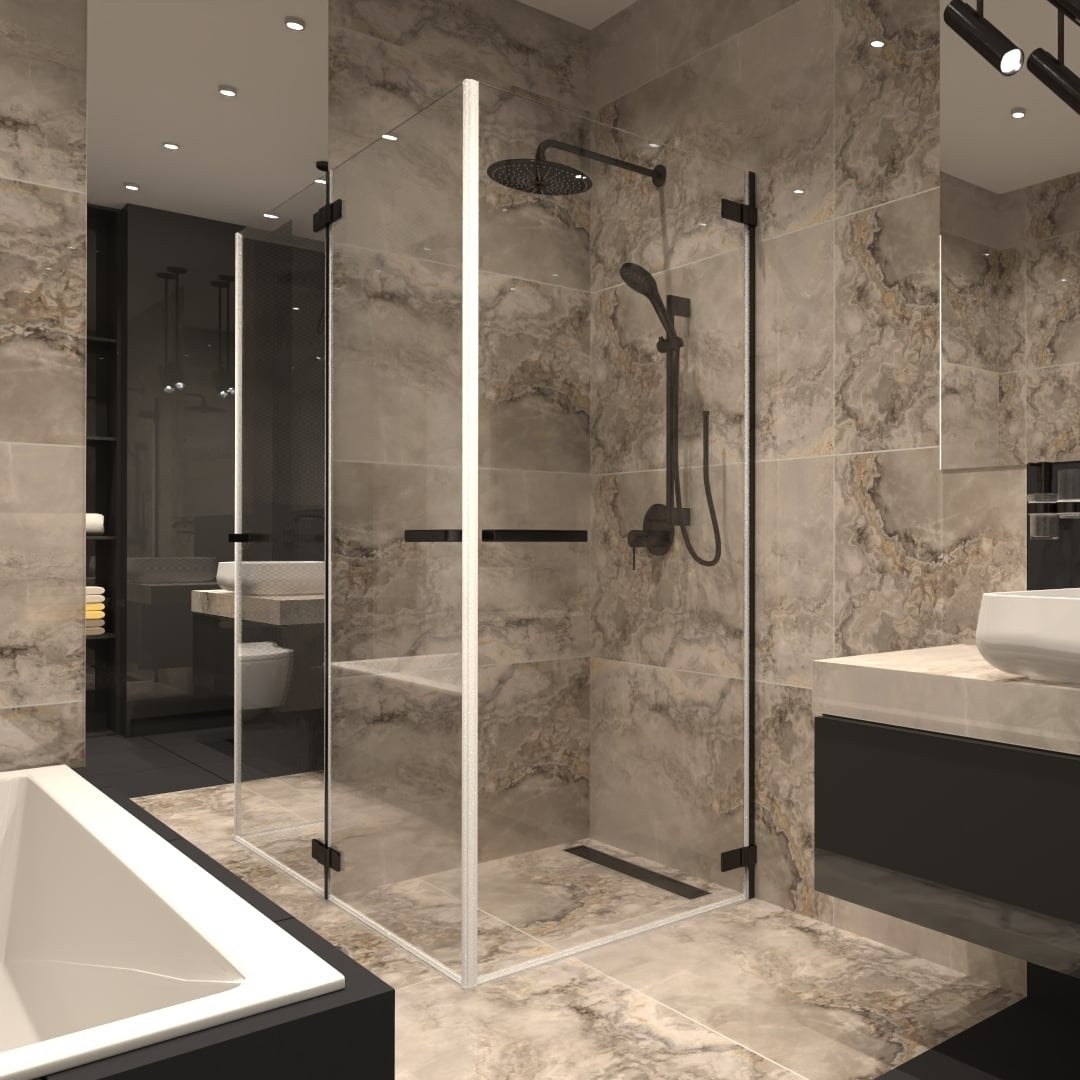 Projekt łazienki z toaletą myjącą Geberit!