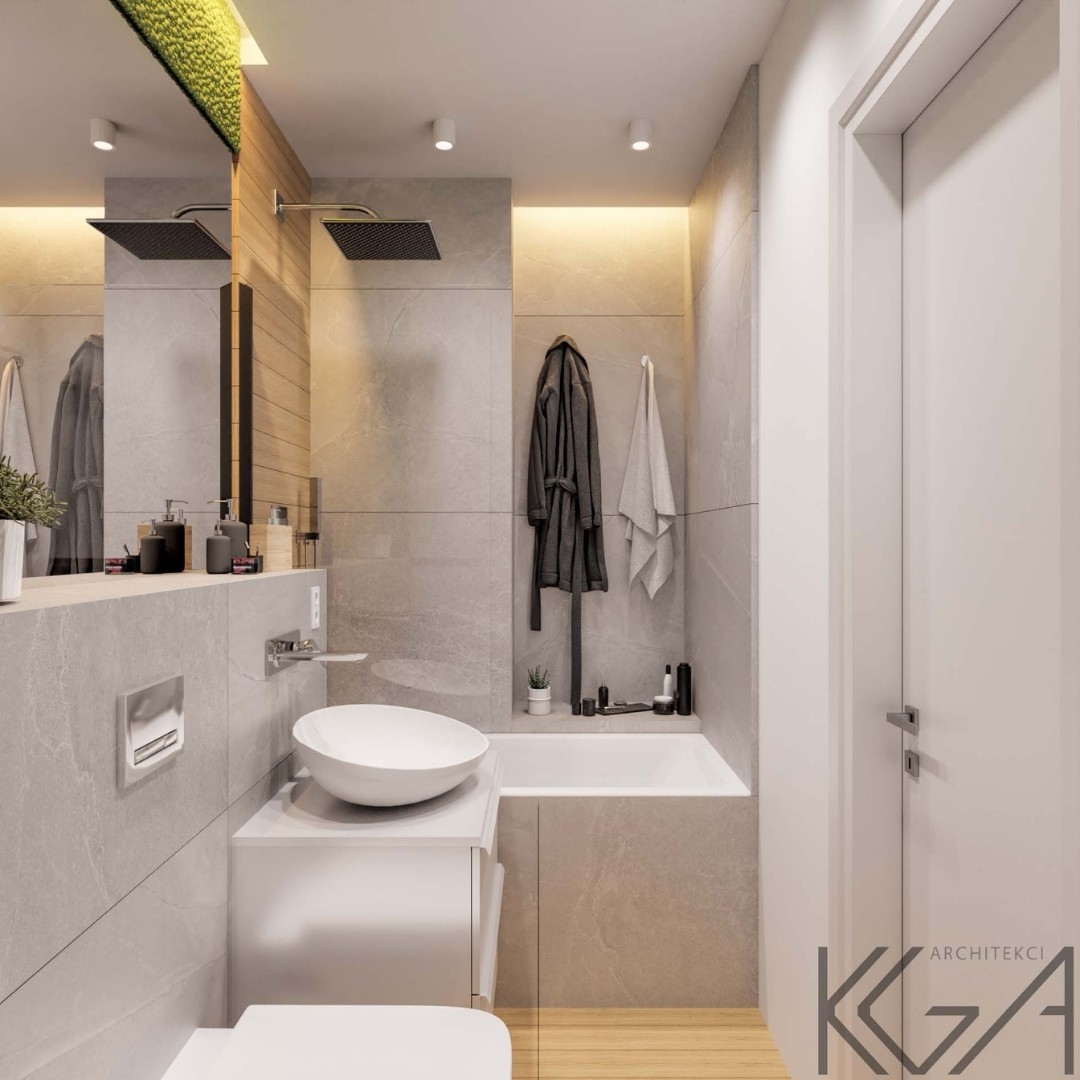 Mała łazienka w bloku z wanną i parawanem!