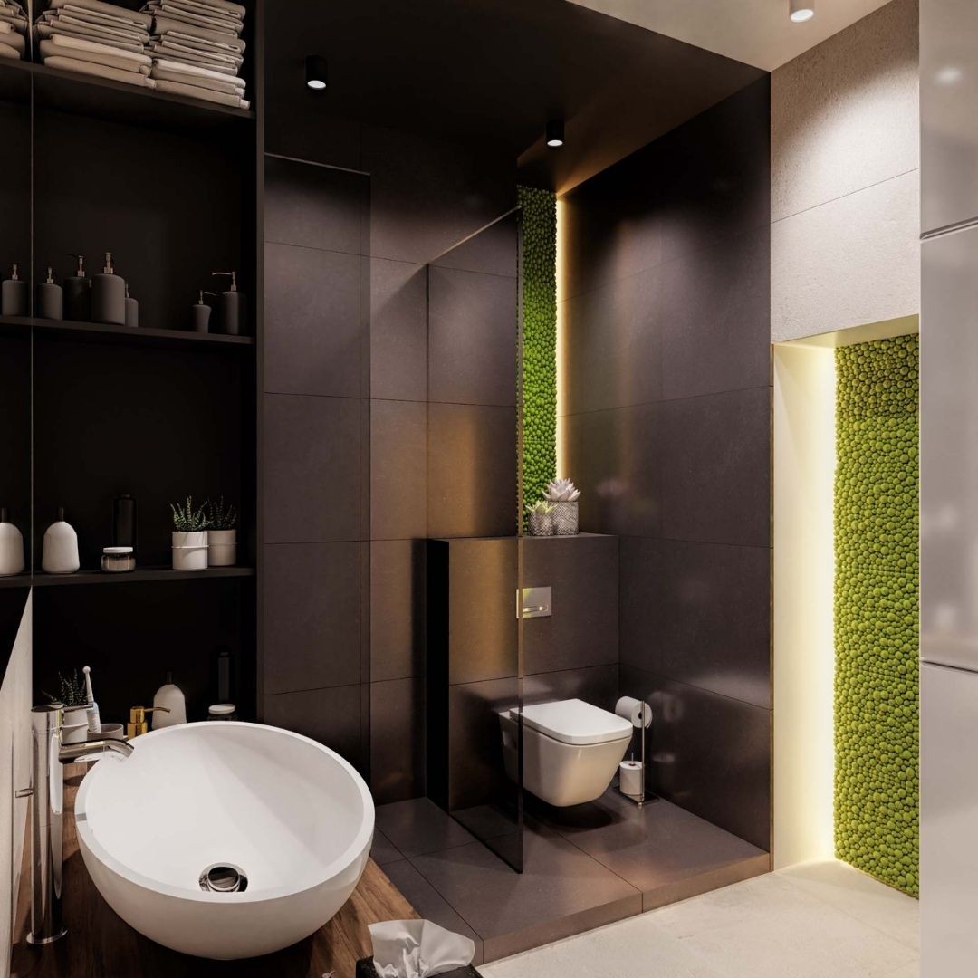 Czarna łazienka z prysznicem!