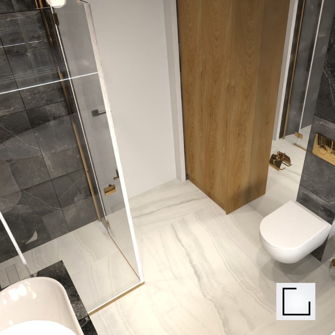 Łazienka na poddaszu z wanną wolnostojącą i prysznicem!