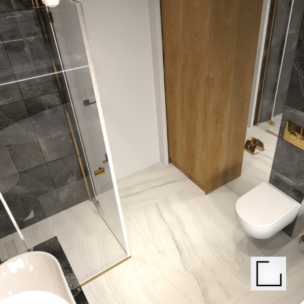 Łazienka na poddaszu z wanną wolnostojącą i prysznicem!