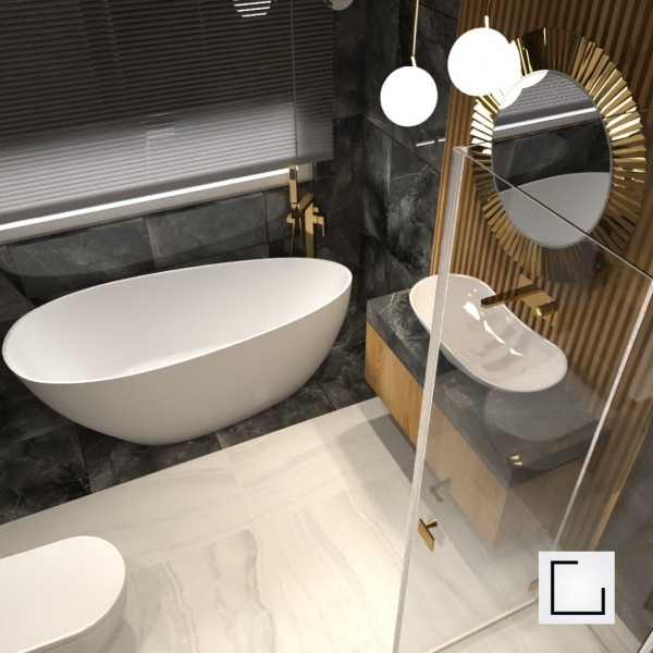 Łazienka na poddaszu z wanną wolnostojącą i prysznicem!