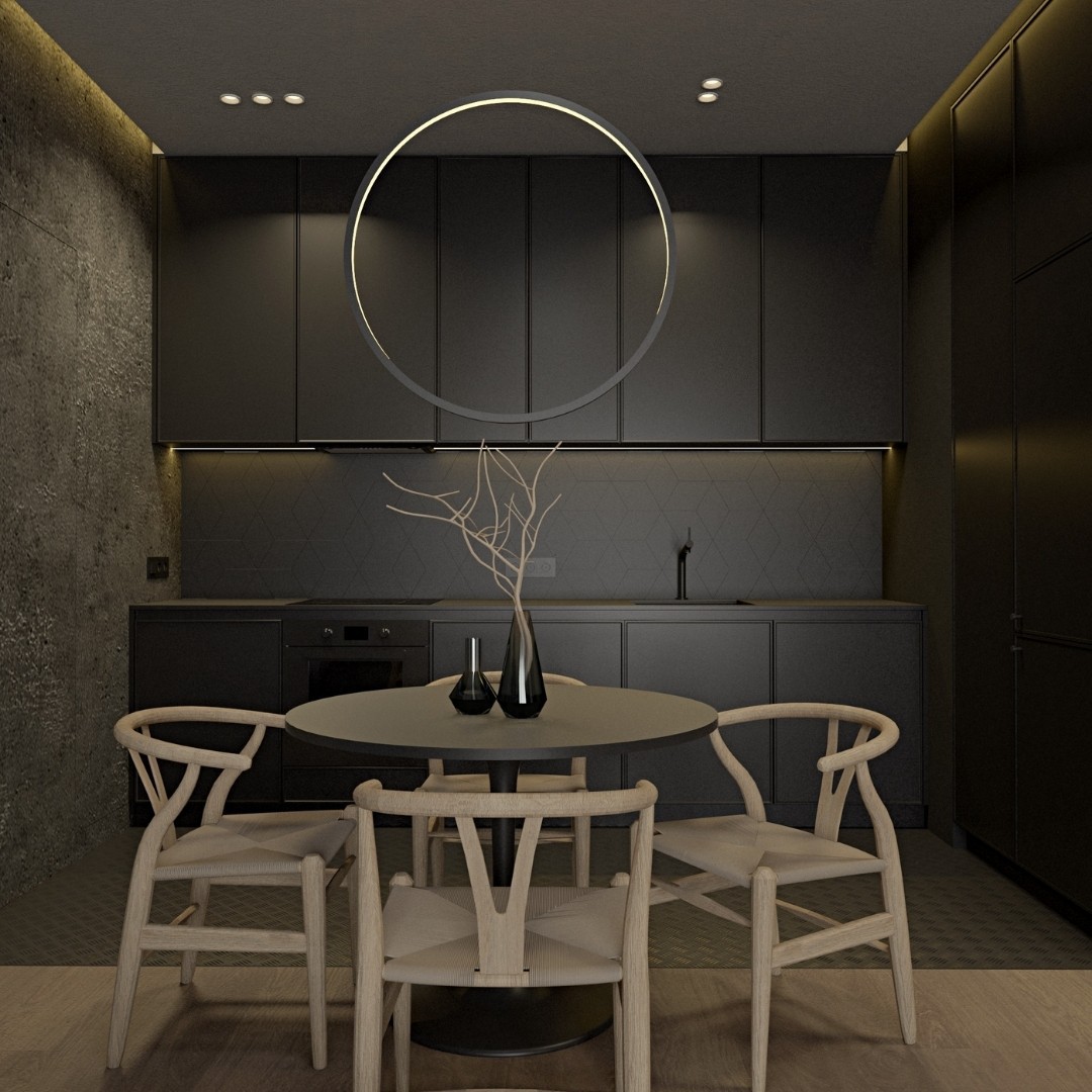 Czarna kuchnia otwarta na salon!