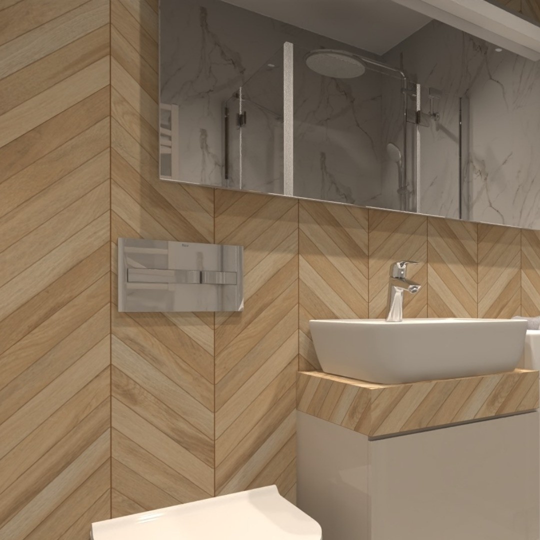 Inspiracje z płytkami drewnopodobnymi Egen Classic Wood Almond!