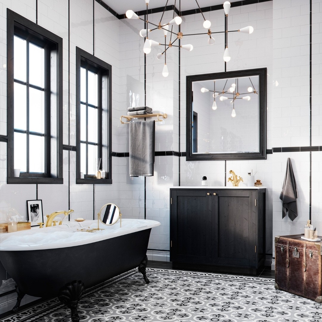 Inspiracje łazienkowe ze złotymi bateriami łazienkowymi Kludi Adlon!