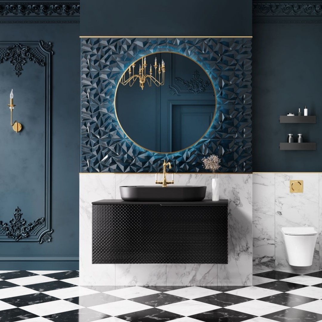 Łazienka w stylu glamour z meblami łazienkowymi Elita Glam!